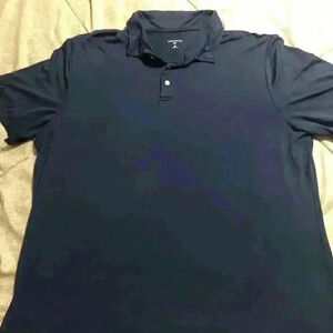 CROWN & Ivy Polo Shirt Men XL Navy Blue Short Sleeve Golf Performance Material
